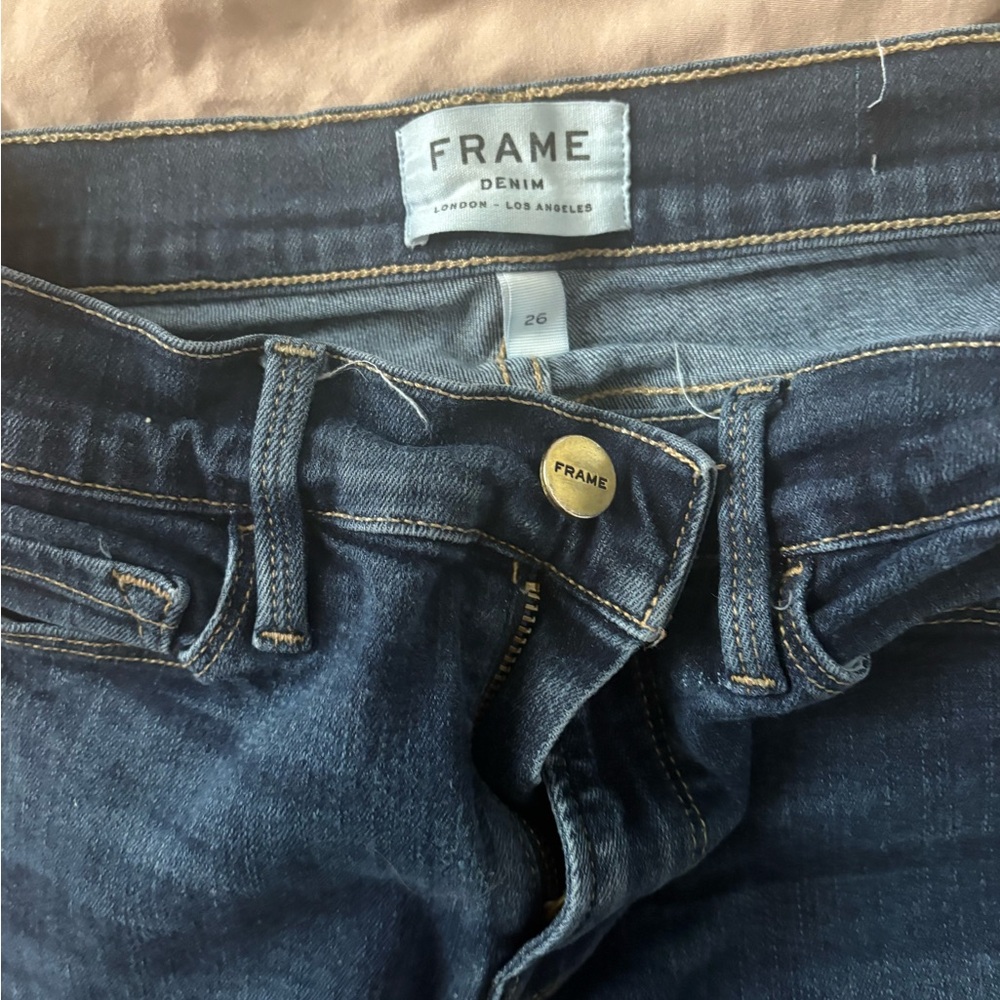 Frame Denim Women's High-Rise Dark Blue Jeans